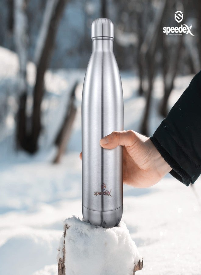 Speedex Thermos Bottle - 1000 ML Vacuum Insulated Stainless Steel for Kids, Men, Women - Thermosteel Bottle Ideal for School, Office, Travel Flask for Hot & Cold Beverages - Silver Colour - Image 3